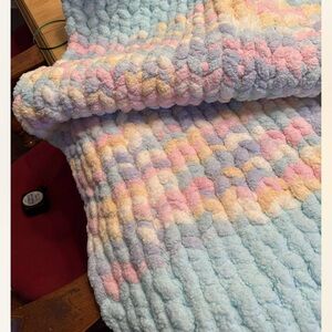 Soft Multicolor Knitted Throw Blanket